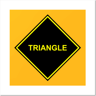 Black Yellow Triangle Posters and Art